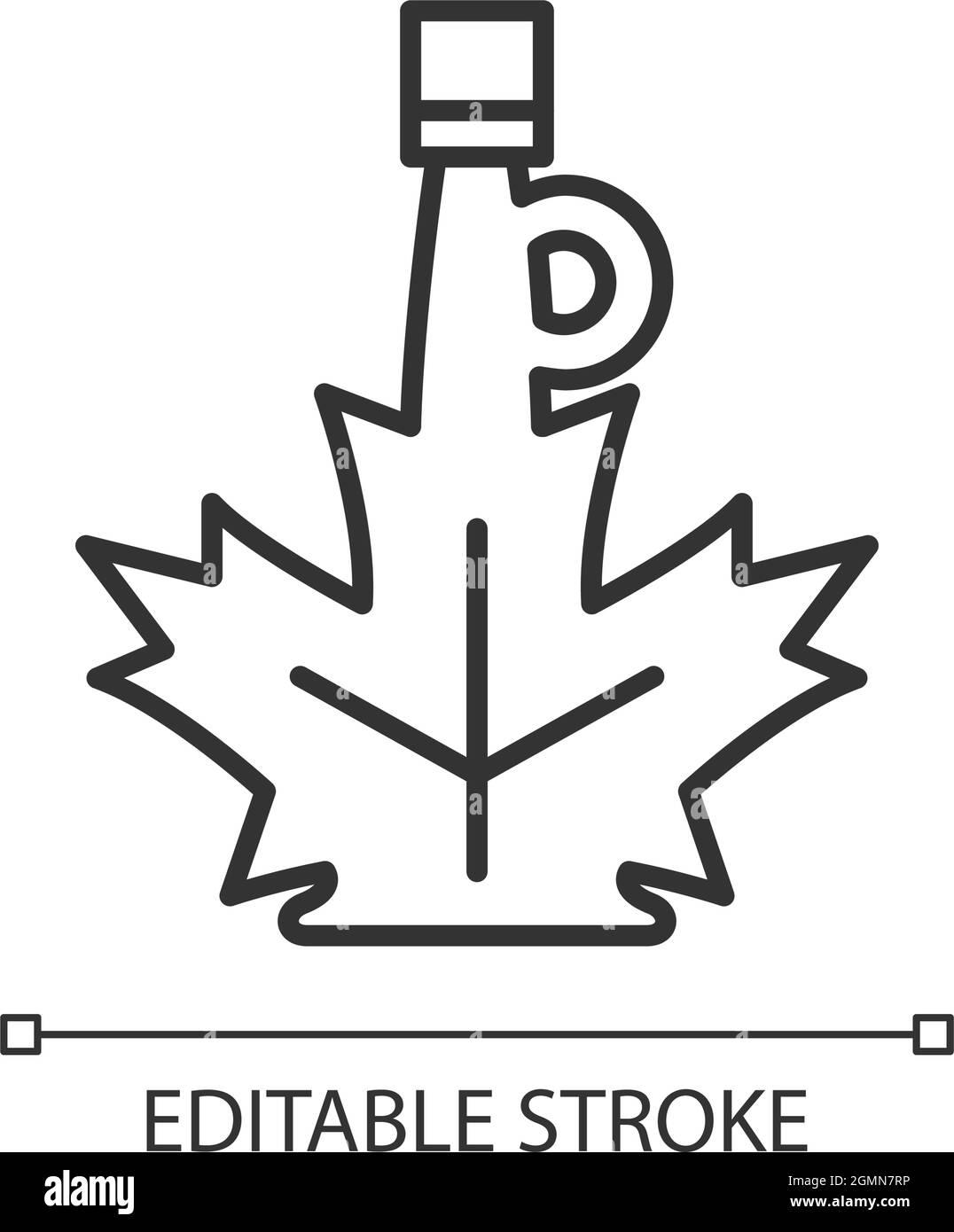 Maple syrup linear icon Stock Vector