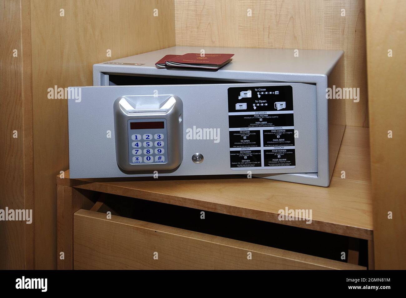 Safe in a hotel Stock Photo Alamy