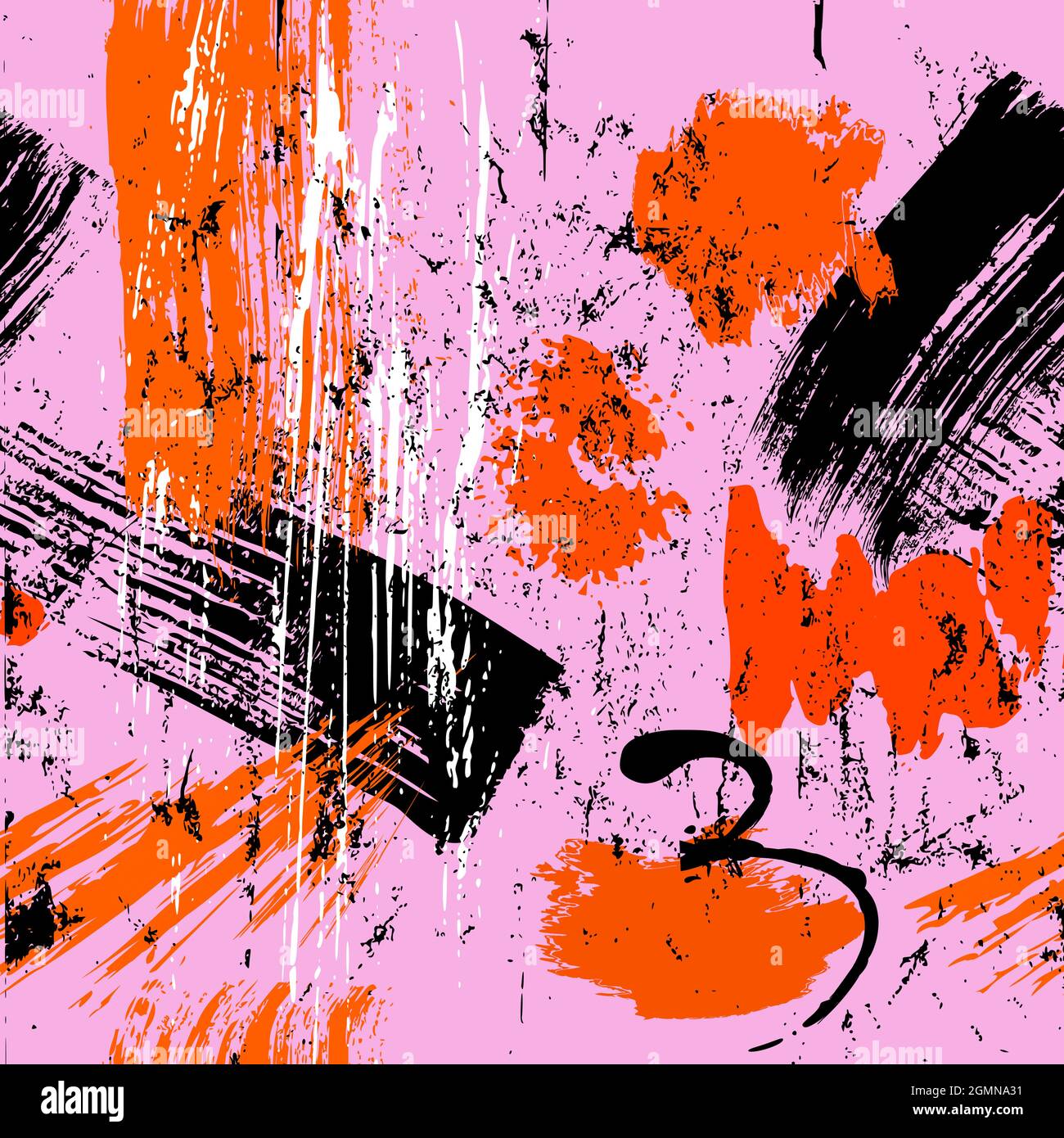 seamless abstract background composition, with paint strokes and splashes, grungy Stock Vector
