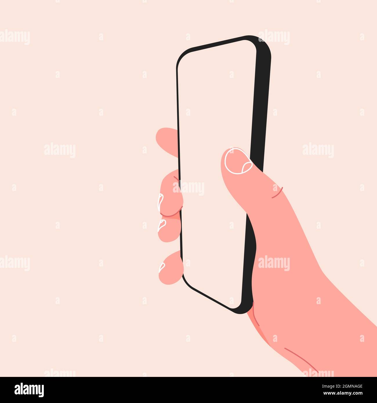 Hand holding mobile smart phone with blank screen. Modern mockup ...