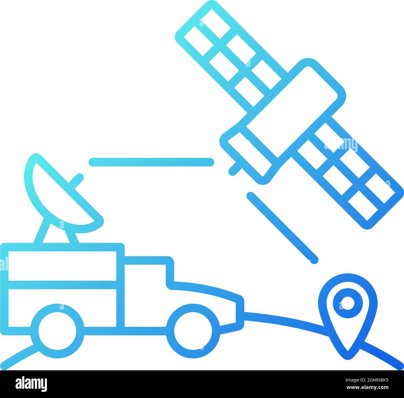 Military use of satellites gradient linear vector icon Stock Vector