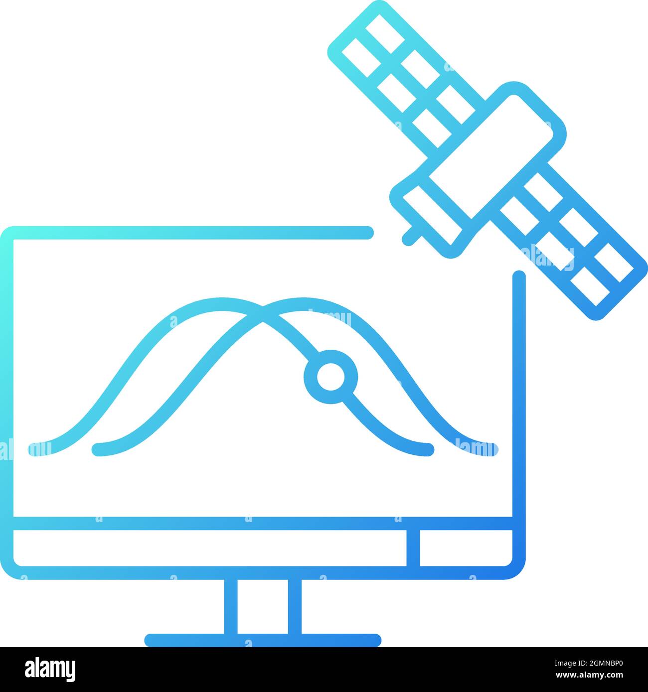 Satellite tracking gradient linear vector icon Stock Vector
