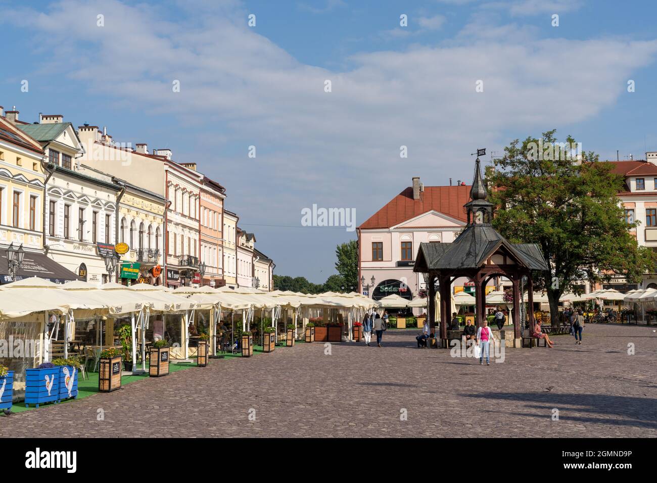 Rzeszow, Poland - 14 September, 2021: view of the market square in the historic old town city center of Rzeszow Stock Photo