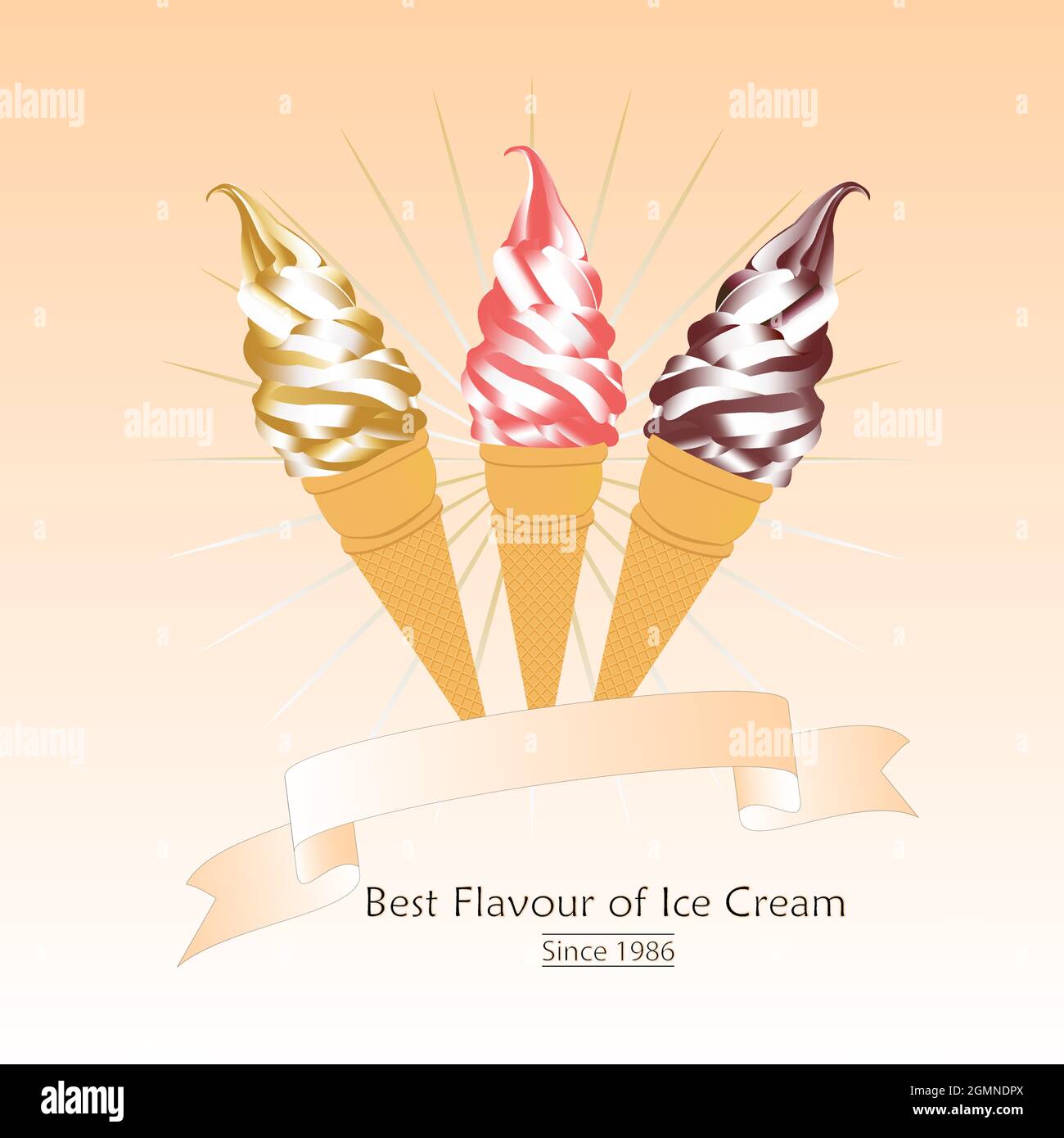 sweet ice cream flavors poster on pink background. vector illustration  Stock Vector Image & Art - Alamy