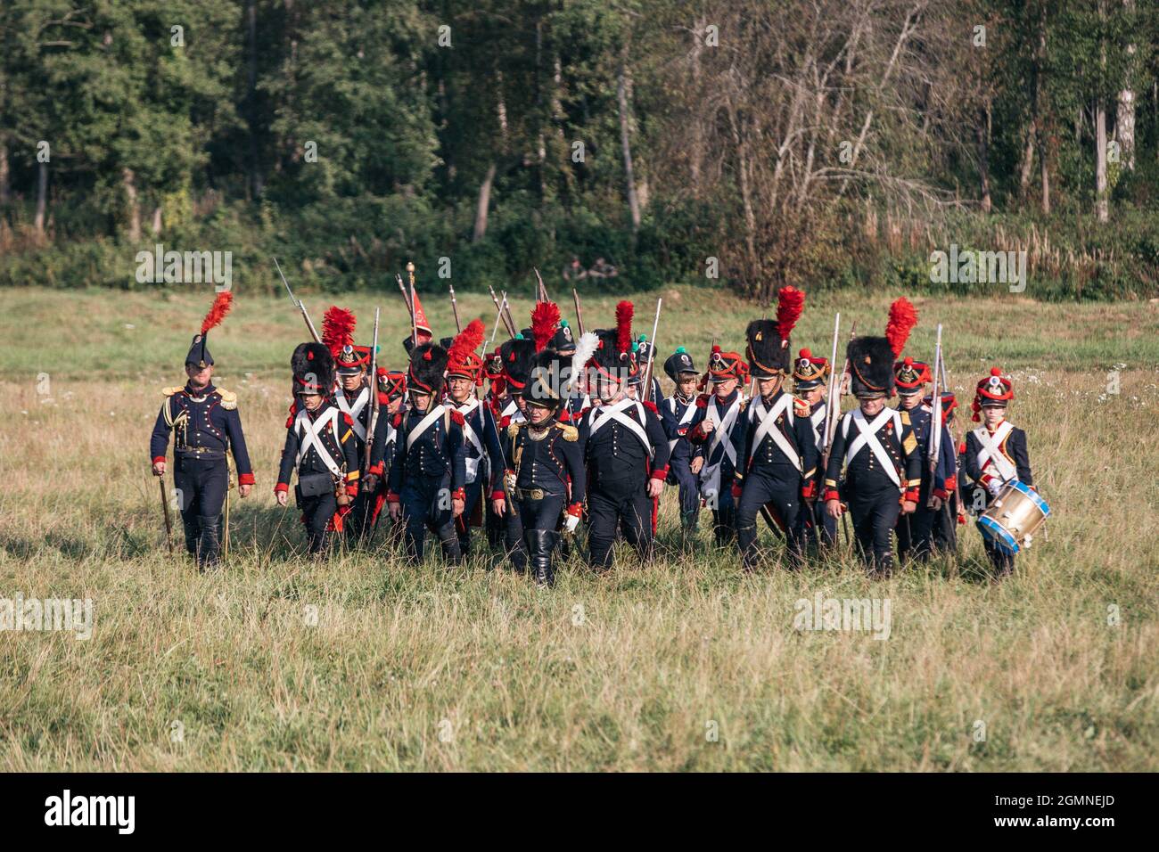 BORODINO, RUSSIA - Sep 01, 2018: The reenactment of the Battle of Borodino in Russia Stock Photo