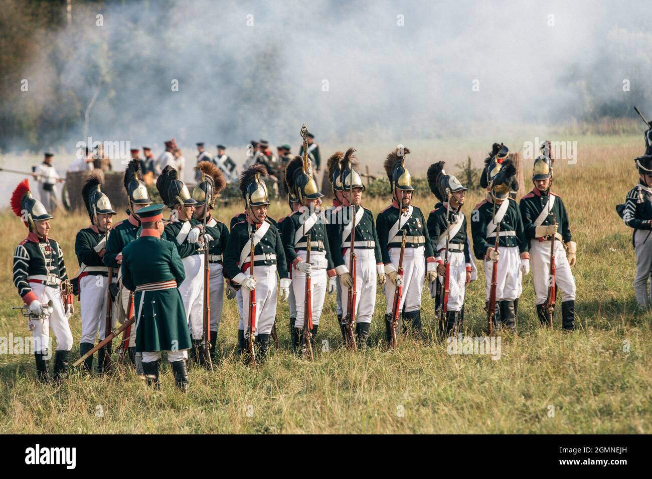 BORODINO, RUSSIA - Sep 01, 2018: The reenactment of the Battle of Borodino in Russia Stock Photo