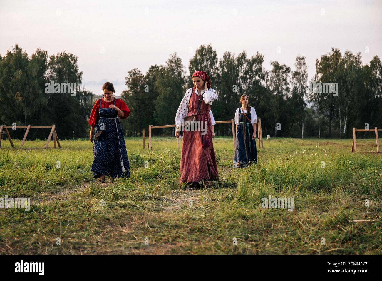 MOSCOW, RUSSIA - Sep 01, 2018: The reenactment of the Battle of Borodino in Russia Stock Photo