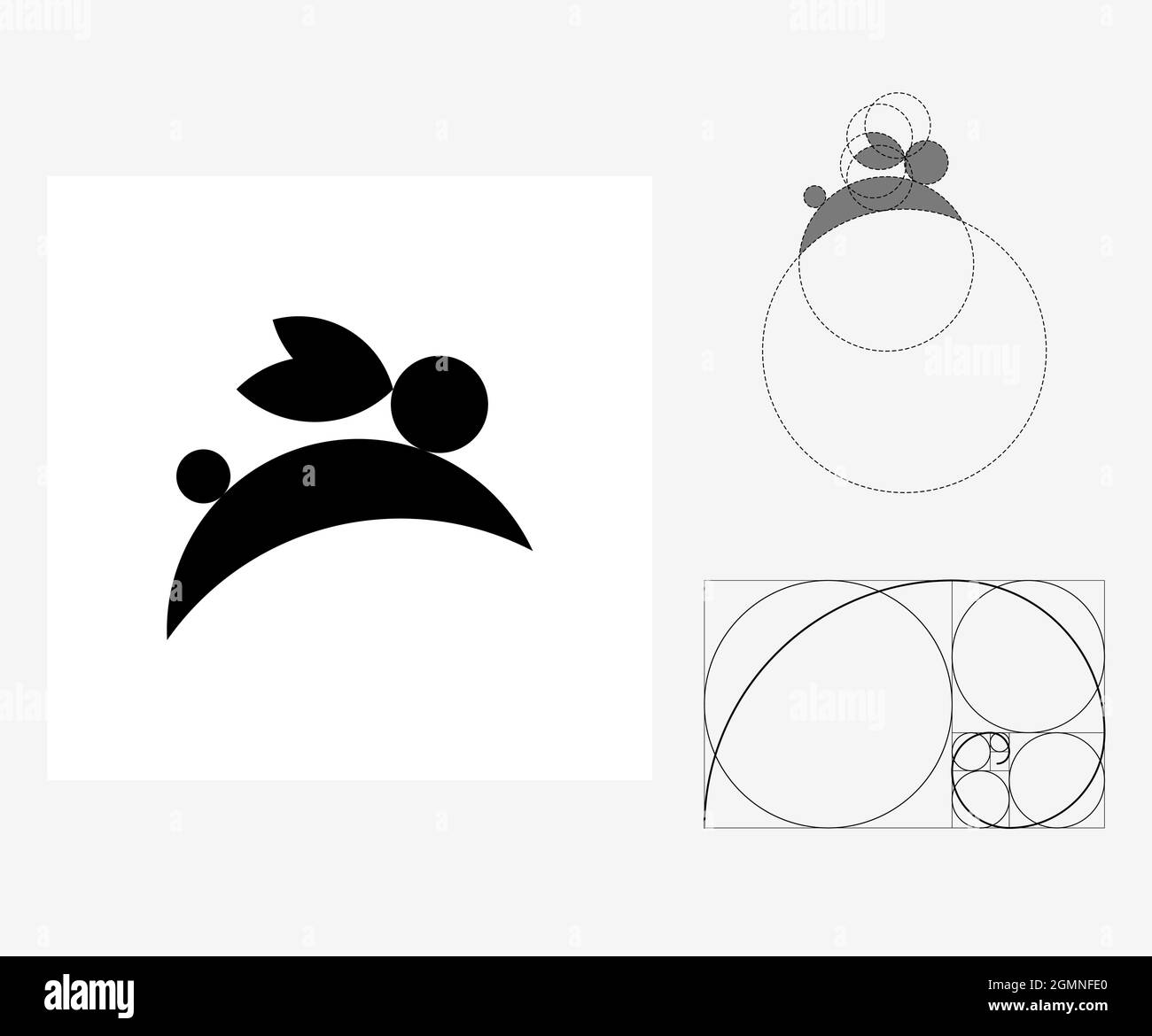 Vector rabbit in golden ratio style. Editable illustration Stock Vector