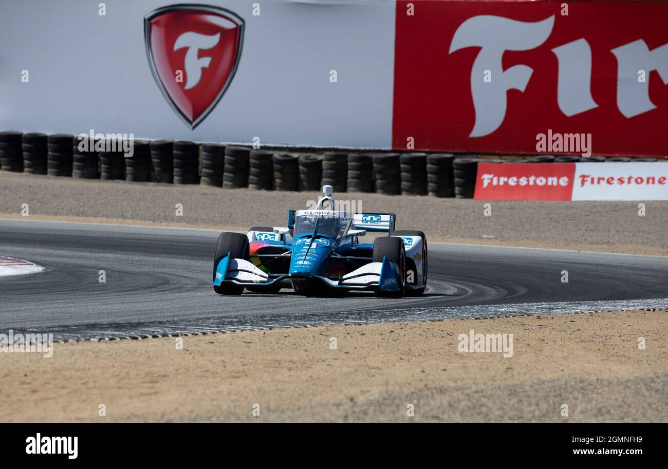 September 19 2021 Monterey, CA, U.S.A. Team Penske driver Scott McLaughlin coming out of turn 3 during the NTT Firestone Grand Prix of Monterey Race at Weathertech Raceway Laguna Seca Monterey, CA Thurman James/CSM Stock Photo