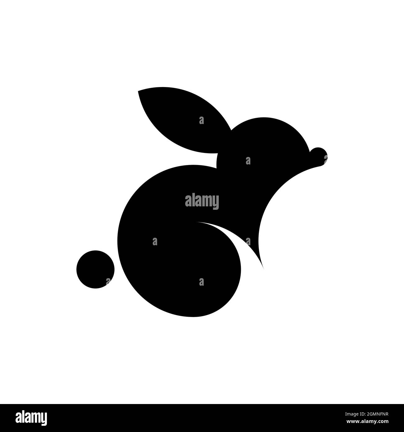 Vector rabbit in golden ratio style. Editable illustration Stock Vector