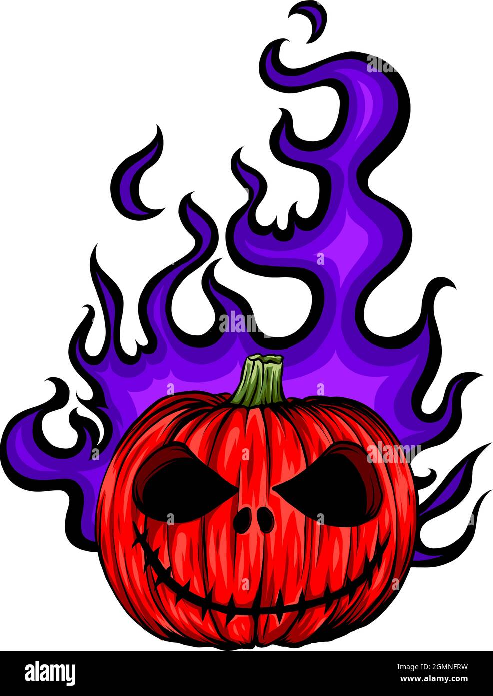 Premium Vector  Halloween illustration of a scary orange pumpkin as  sticker, print or pattern. jack head lantern