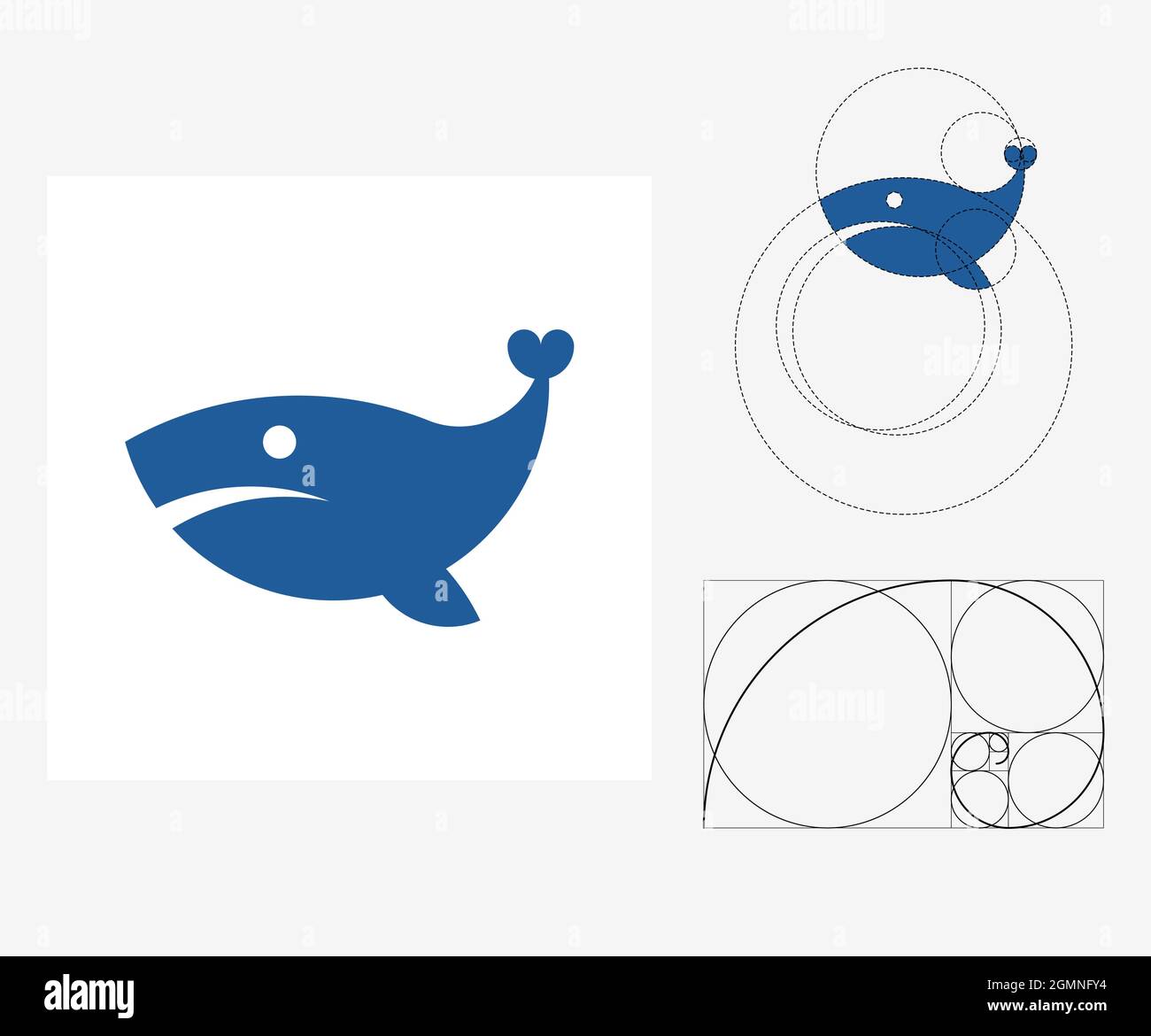 Vector whale in golden ratio style. Editable illustration Stock Vector  Image & Art - Alamy