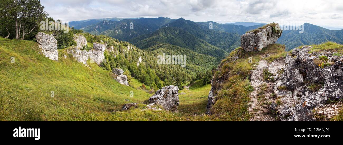 Velka fatra mountains panoramic view, Velka Fatra national park, Slovakia, Carpathian mountains Stock Photo