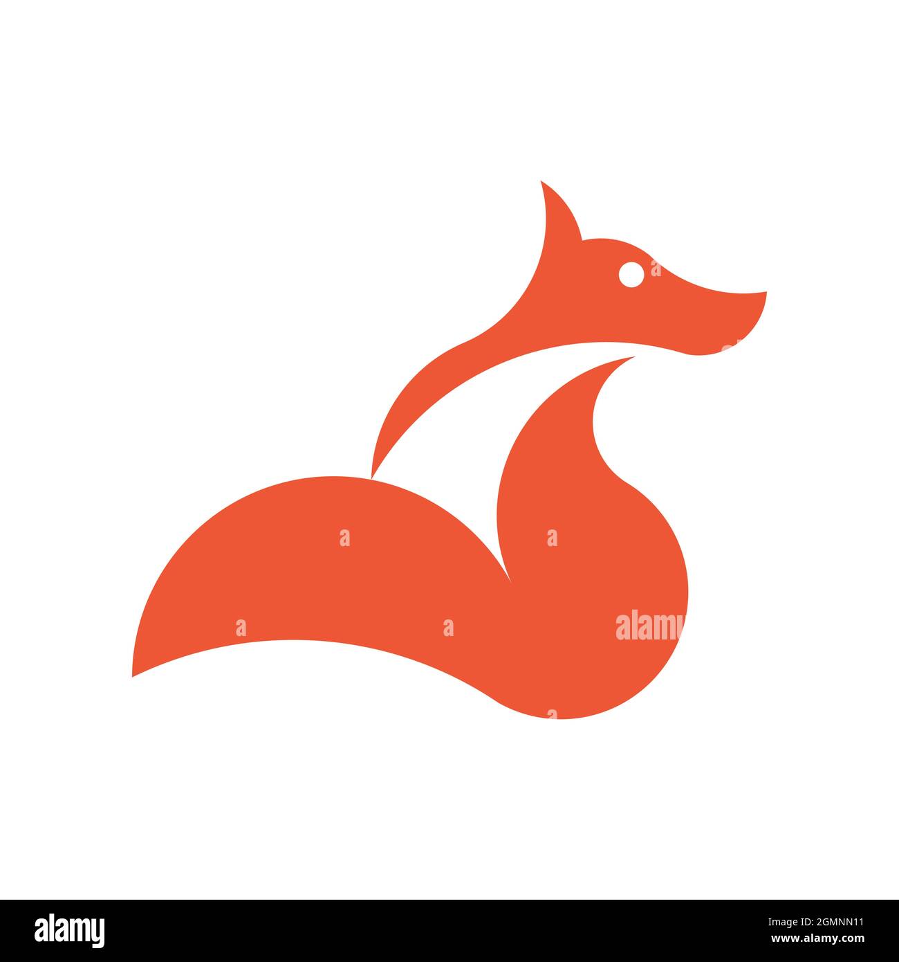 Vector fox in golden ratio style. Editable illustration Stock Vector
