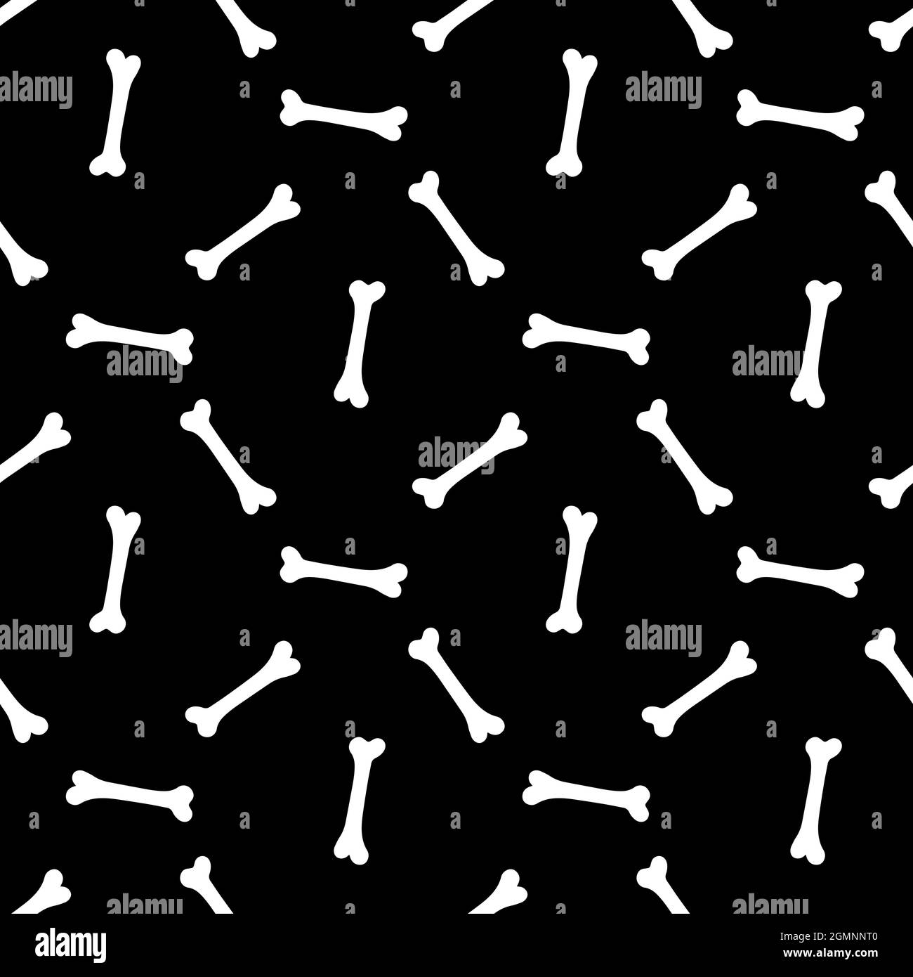 pattern with bones on a black background.  Stock Vector