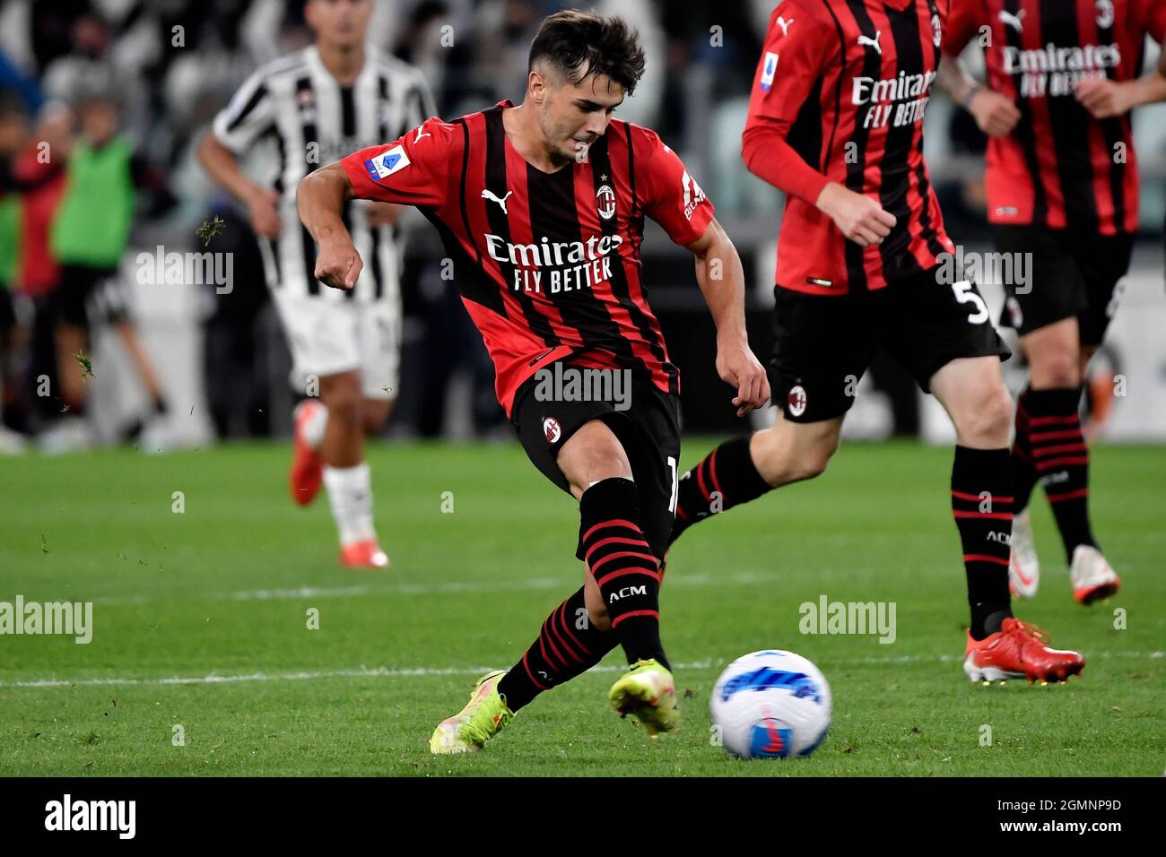 Brahim Diaz of AC Milan in action during the Serie A 2021/2022 football  match between