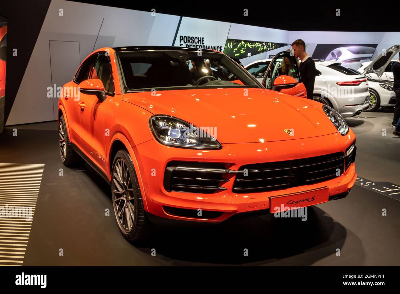 Porsche Cayenne S Coupe car showcased at the Frankfurt IAA Motor Show. Germany - September 10, 2019 Stock Photo