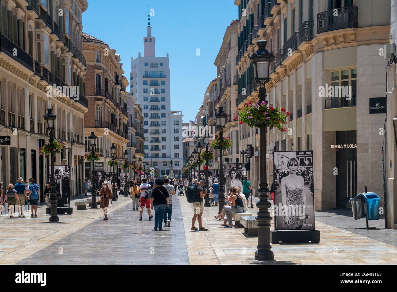 Calle Molina Lario, Einkaufsstrasse, Malaga, Costa del Sol, Provinz Malaga, Andalusien, Spanien, Europa, Stock Photo
