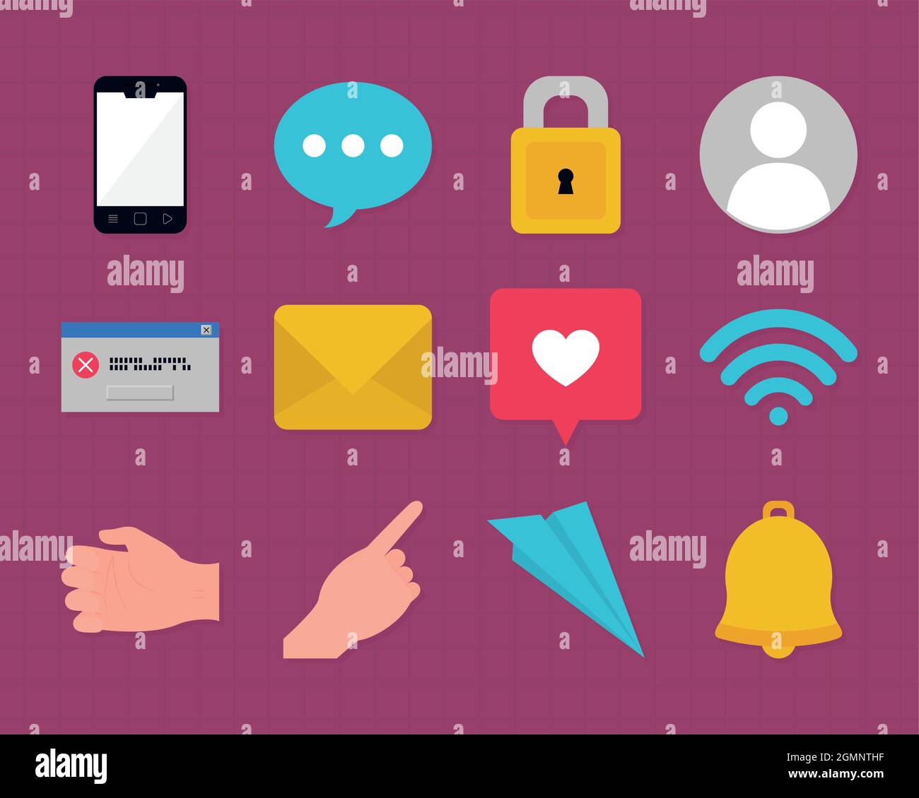 social and messaging icon set Stock Vector Image & Art - Alamy