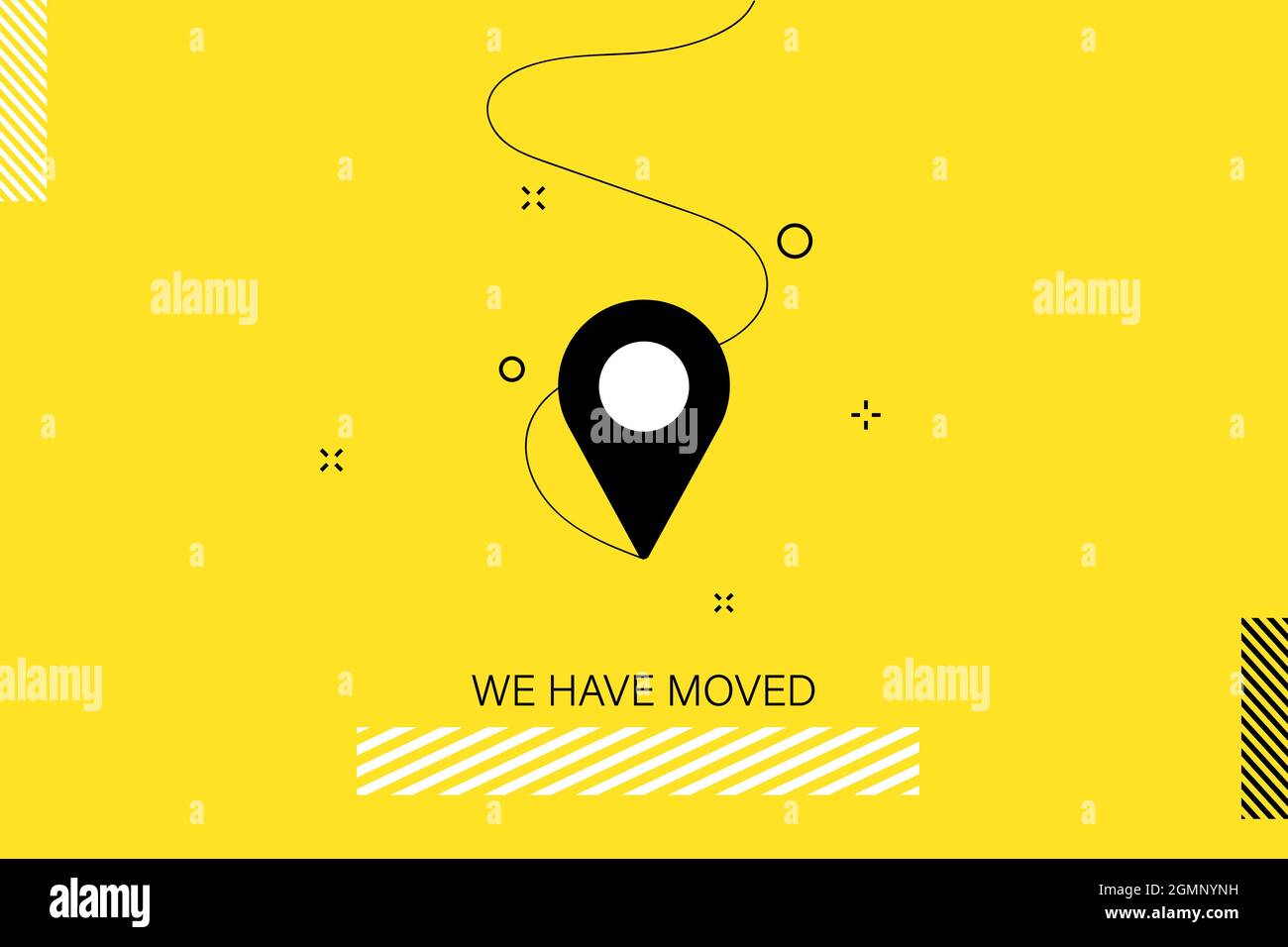Indicated Place on the Map. We Have Moved Stock Vector