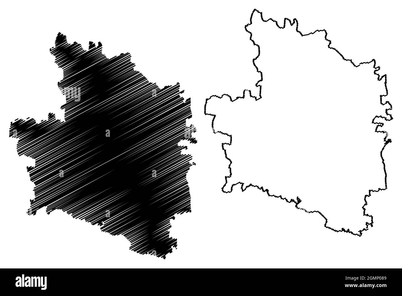 Bijapur district (Karnataka State, Republic of India, Belgaum Division) map vector illustration