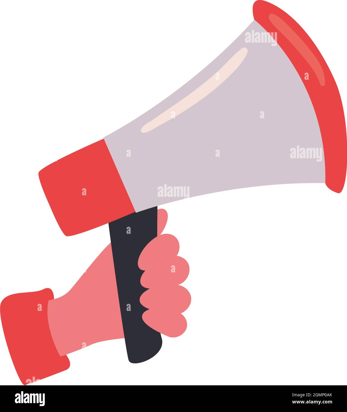 hand holding megaphone on white background Stock Vector Image & Art - Alamy