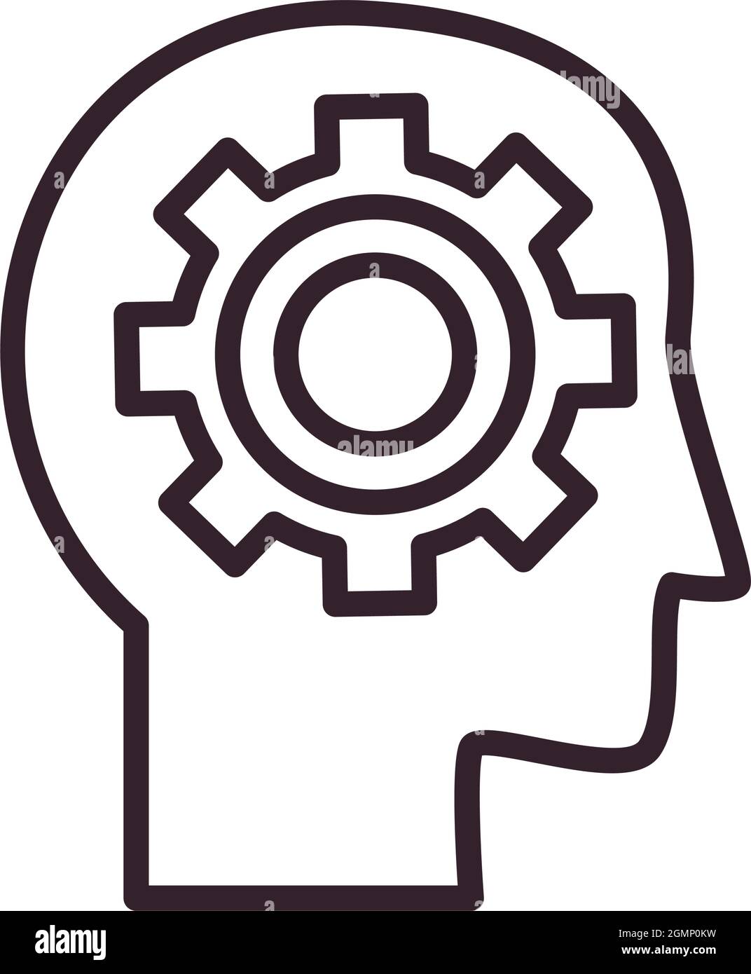 gear in head on white background Stock Vector Image & Art - Alamy