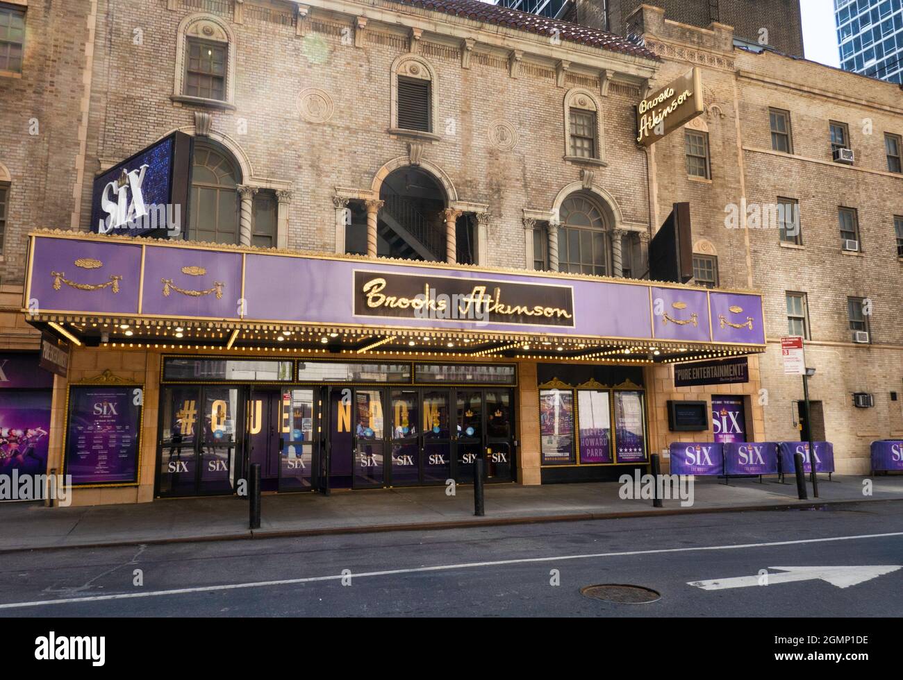 "Six" Marquee at the Brooks Atkinson Theater in Times Square, NYC, USA