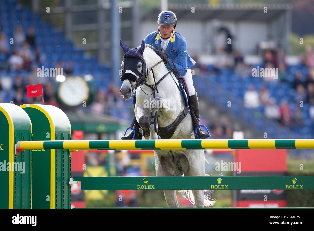 christian ahlmann ger on clintrexo z action in the 2nd round jumping s17 rolex grand prix jumping competition with two rounds and jump off on september 19 2021 world equestrian festival chio aachen 2021 from september 10 19 2021 in aachen germany 2GMP25T