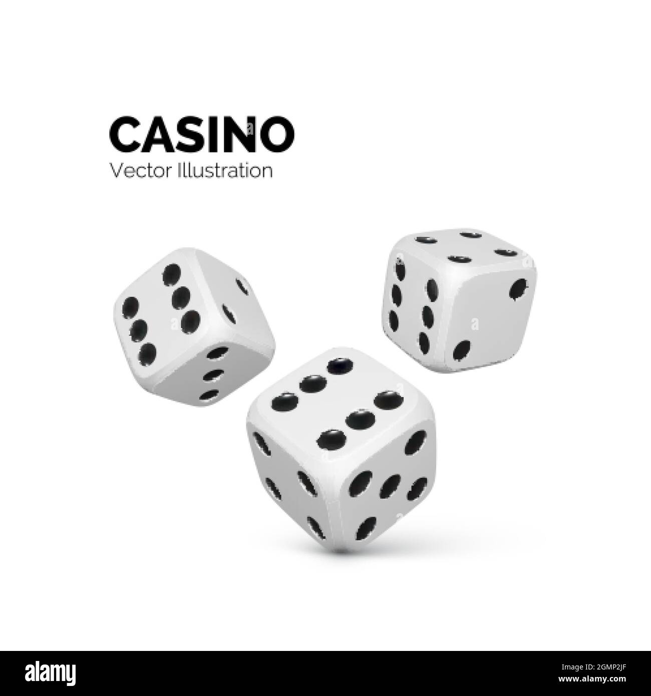Dice. Casino and betting background. Vector illustration isolated on white Stock Vector