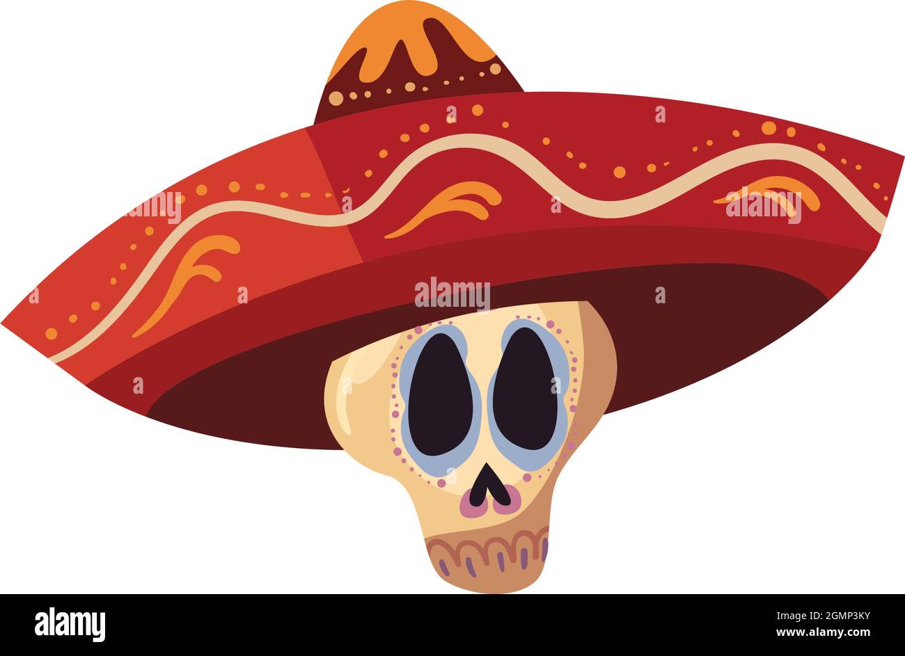 Mexican skull with hat on white background Stock Vector Image & Art - Alamy