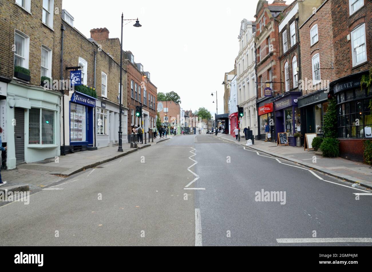 highgate village empty road closed  N6 north london england UK Stock Photo