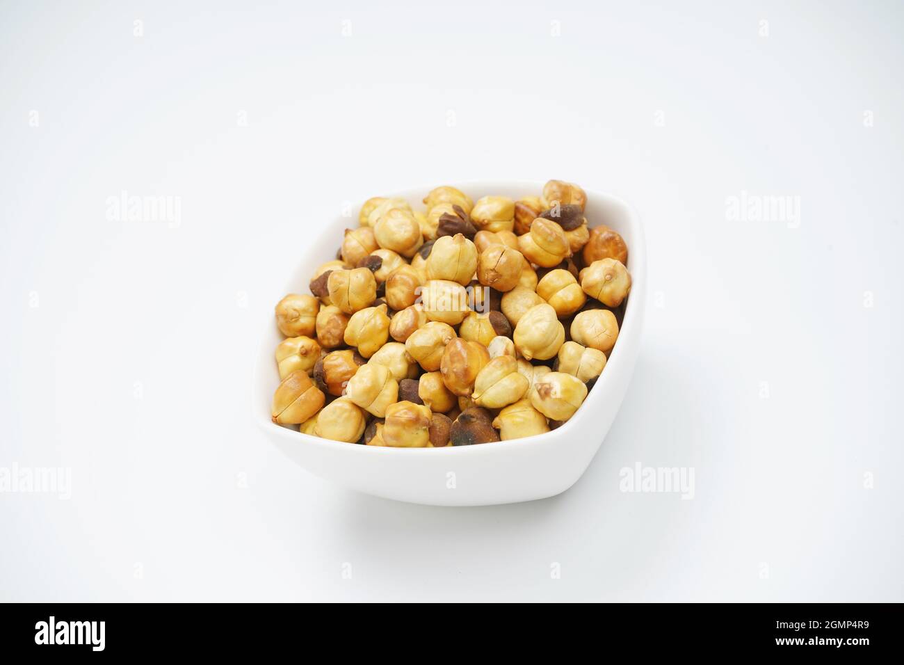 Roasted Chickpeas Isolated on White Background Stock Photo