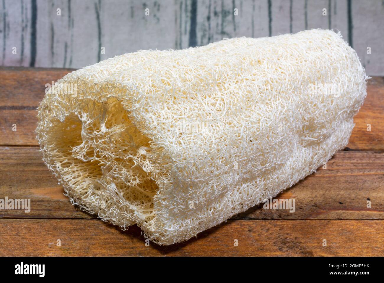 Natural Loofah (Cucurbitaceae) washing and scrubbing sponge Stock Photo