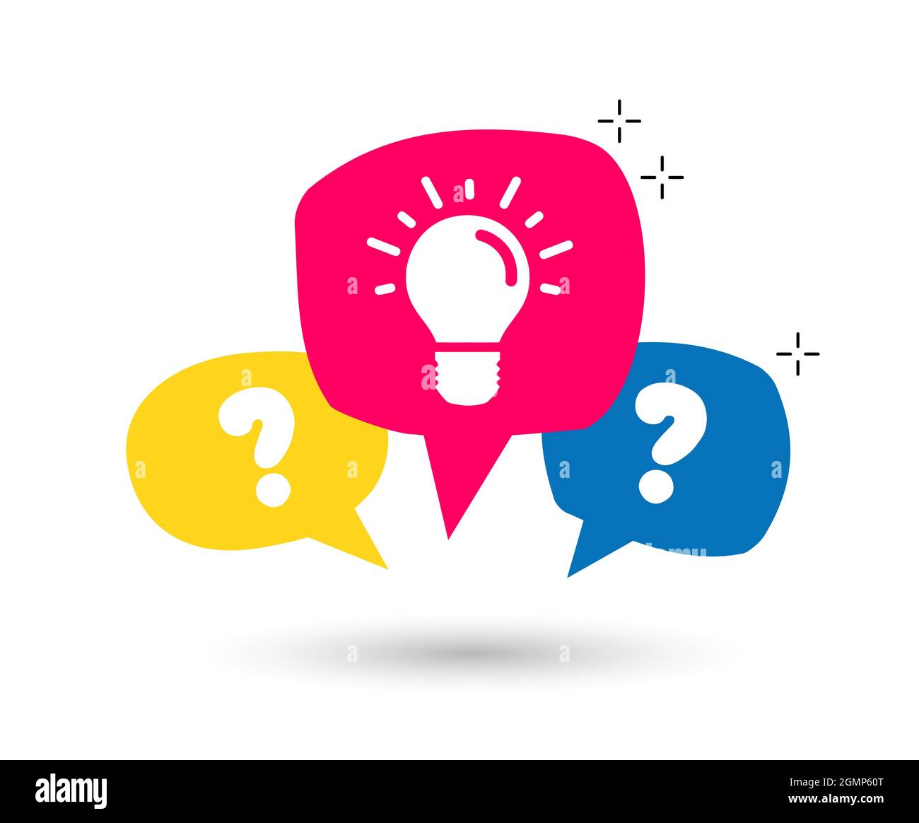 Question mark icon and lamp in color speech bubble Stock Vector Image ...