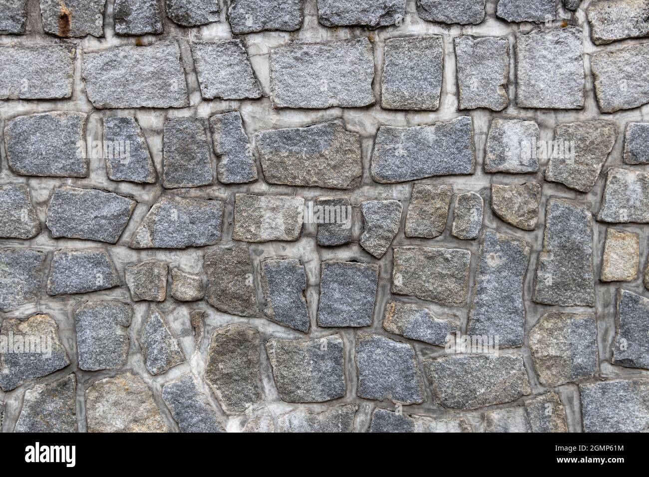 stone wall texture created from grey and concrete Stock Photo
