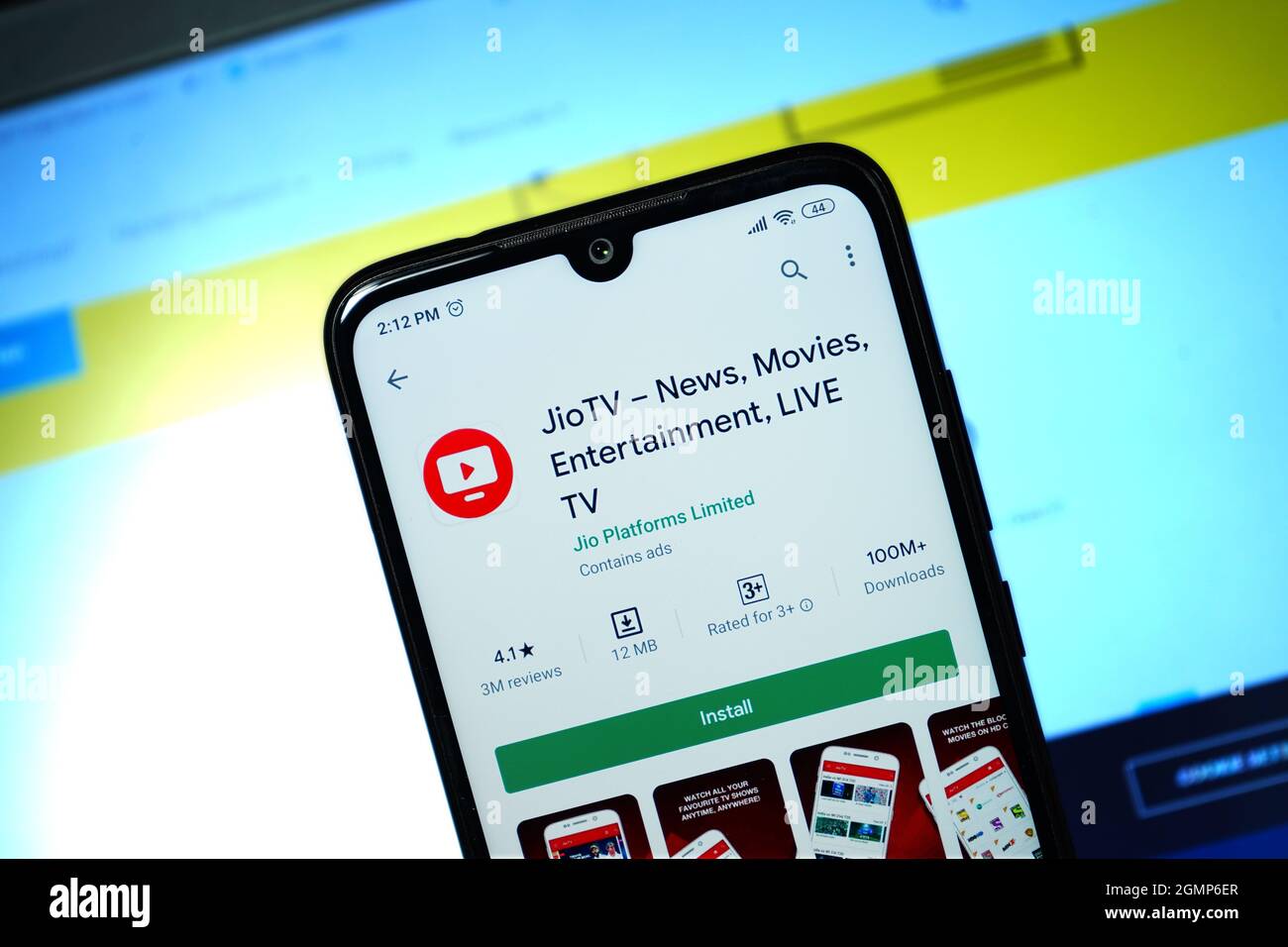 New Delhi, India - September 18, 2020: Closeup of Jio Application on Smartphone Stock Photo