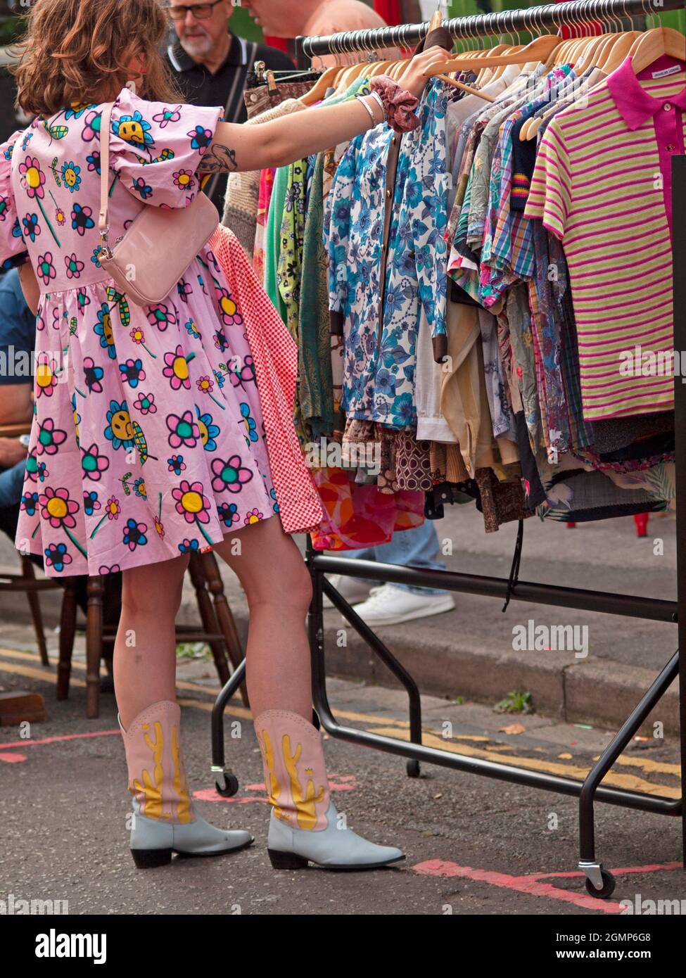 Shopping in Upper Gardner Street Market, Brighton Stock Photo Alamy