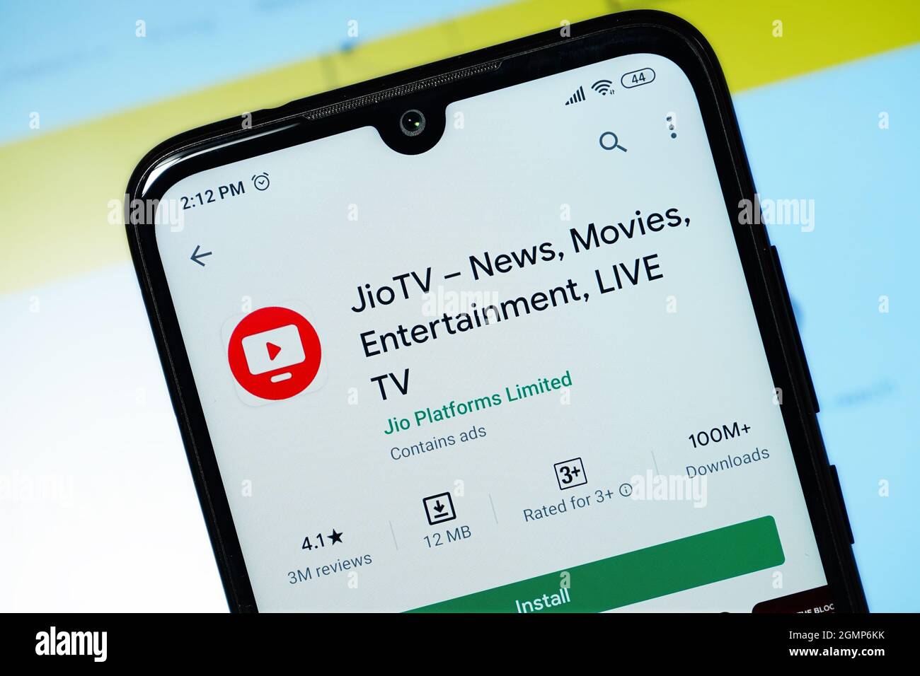 New Delhi, India - September 18, 2020: JioTV Application on Smartphone Stock Photo