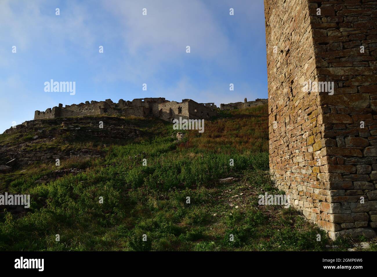 Medieval ruins of the Kharkaroy village, Vedensky district, Chechen Republic. Russia Stock Photo