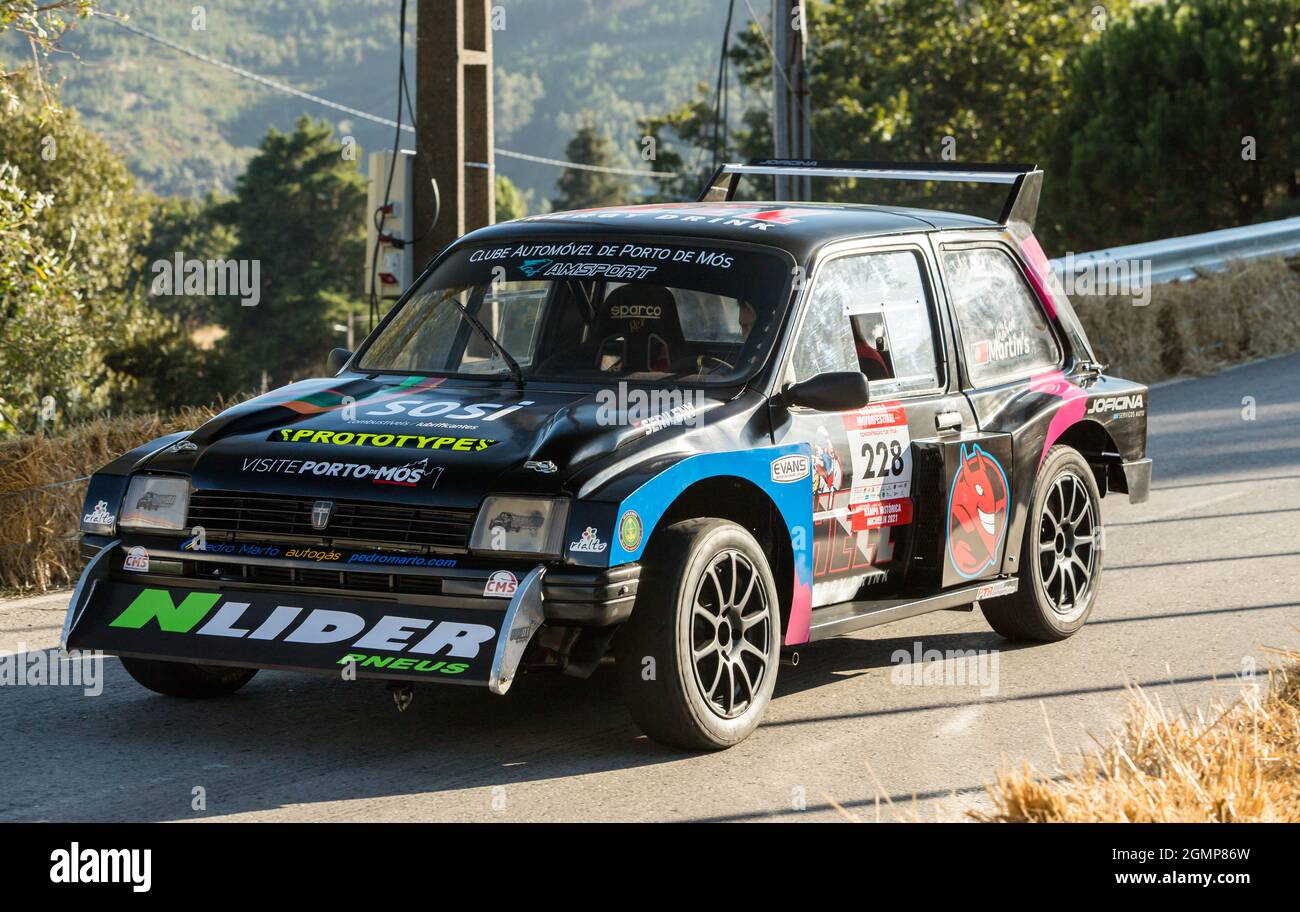 Caramulo, Portugal - 03 September 2021: Colorful MG Metro 6R4 in Caramulo Motorfestival 2021 Stock Photo