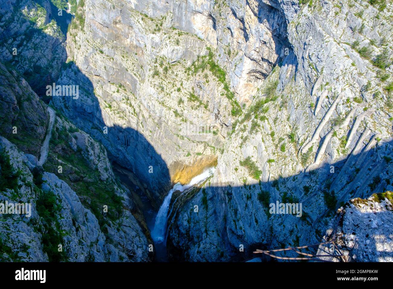 View of Longarone (PN) from the Dam of Vajont Stock Photo