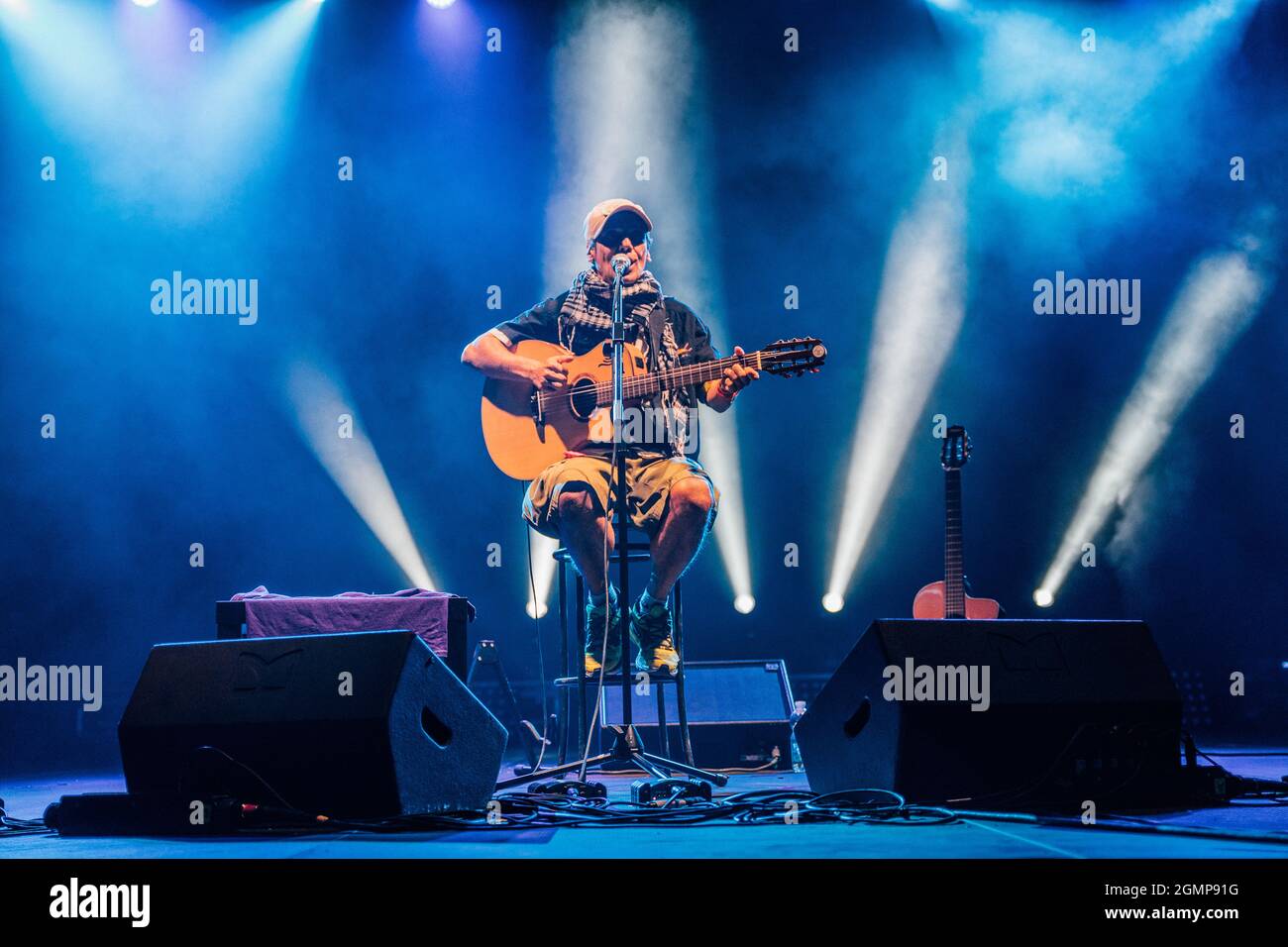 Manu Chao's concert in Livorno, Italy. Stock Photo