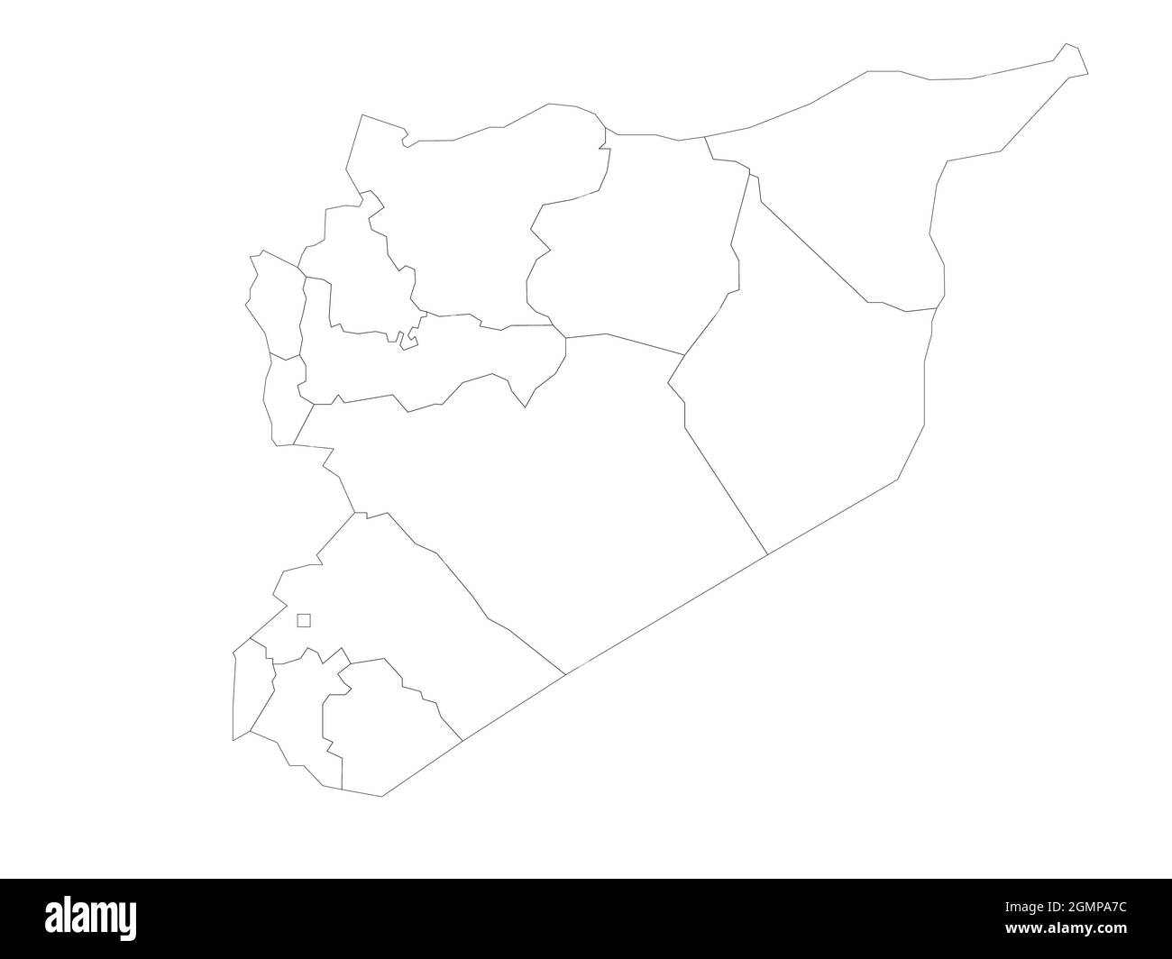 Political map of Syria. Administrative divisions - governorates. Simple flat blank vector map Stock Vector