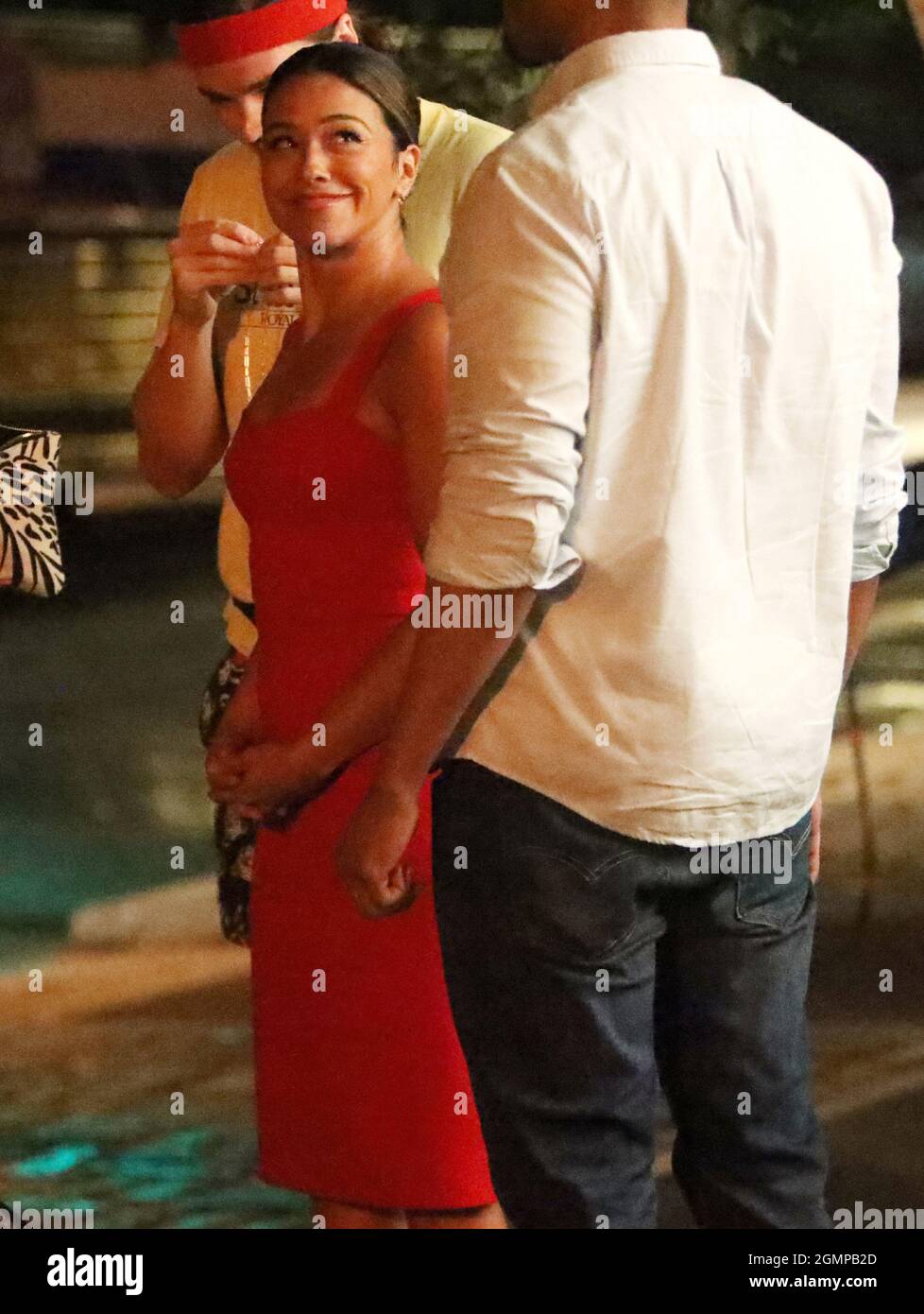 New York NY 20210804 Gina Rodriguez looks in a red dress