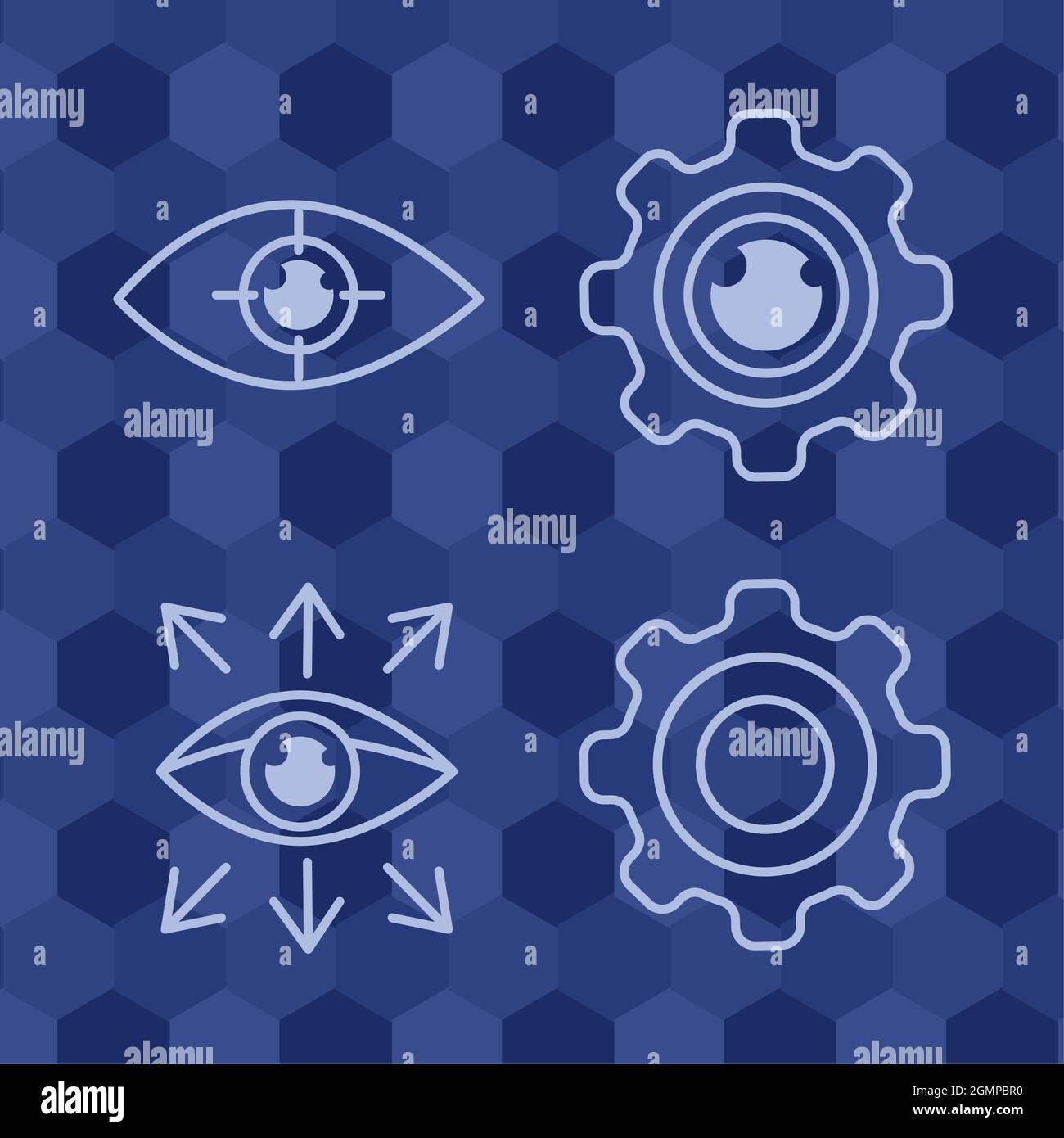 vision icon group on blue background Stock Vector Image & Art - Alamy
