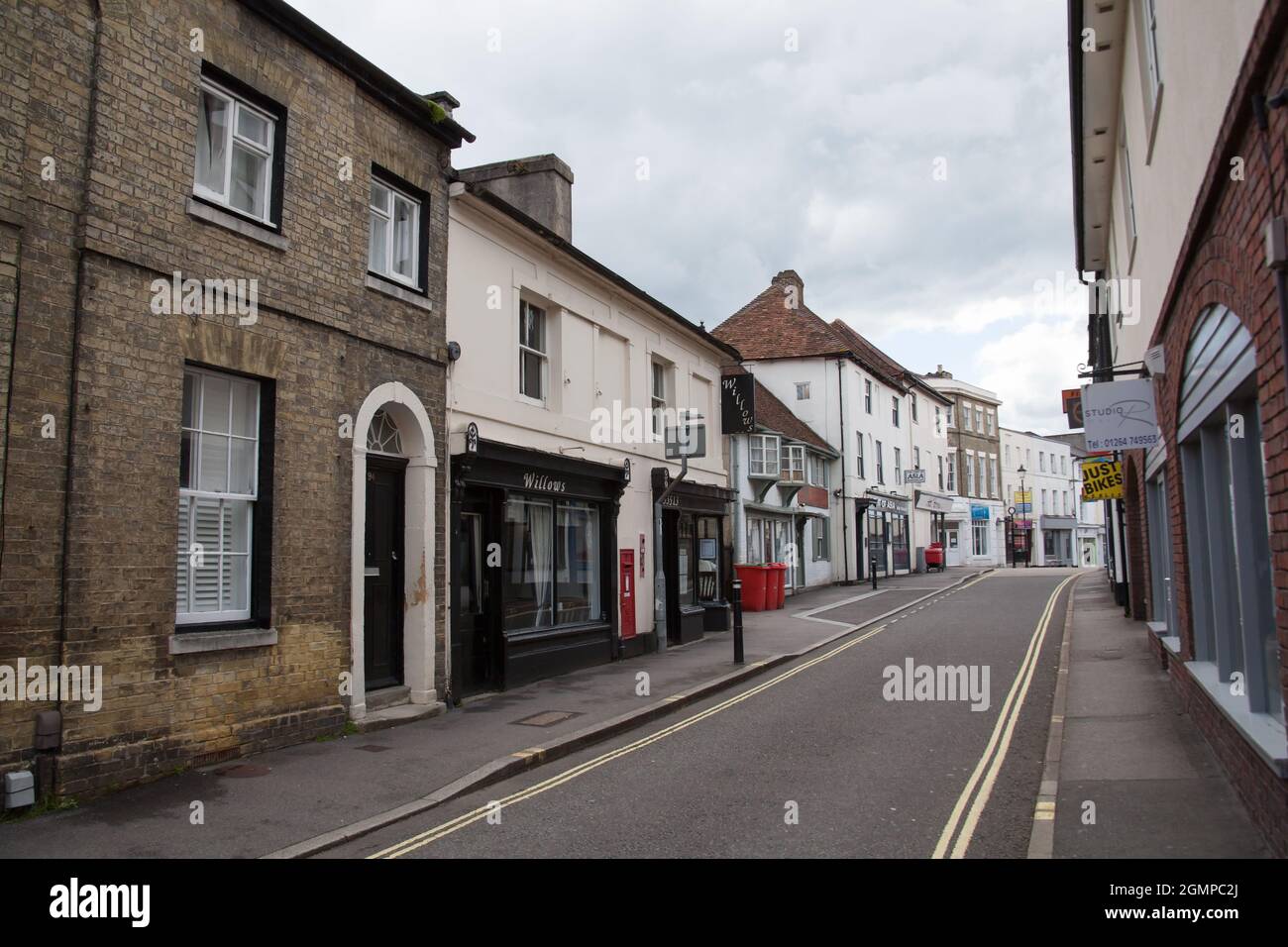 Views of The High Street in Andover, Hampshire in the UK Stock Photo