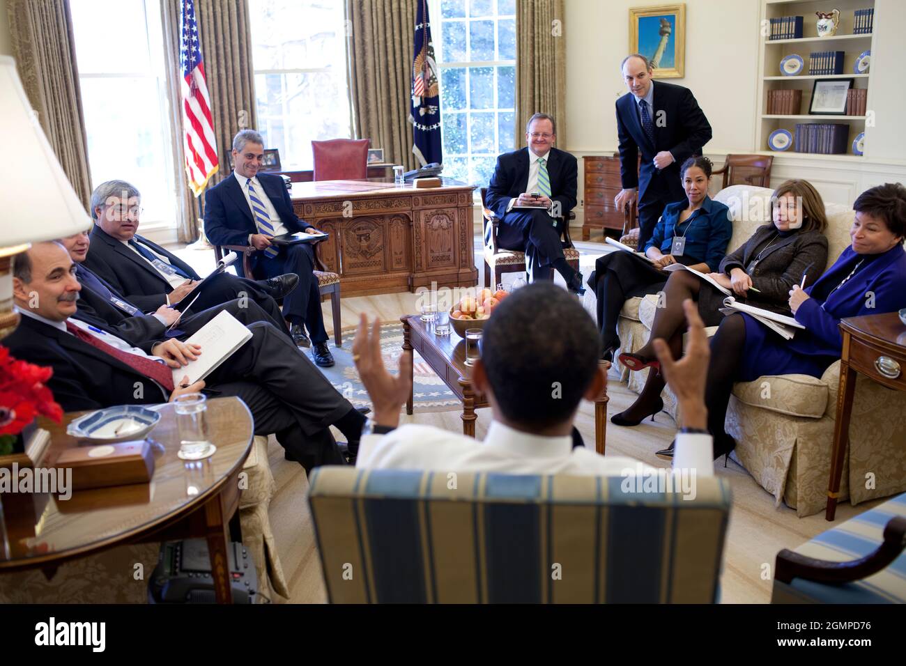 President Barack Obama meets with senior advisors in the Oval Office. 2 ...