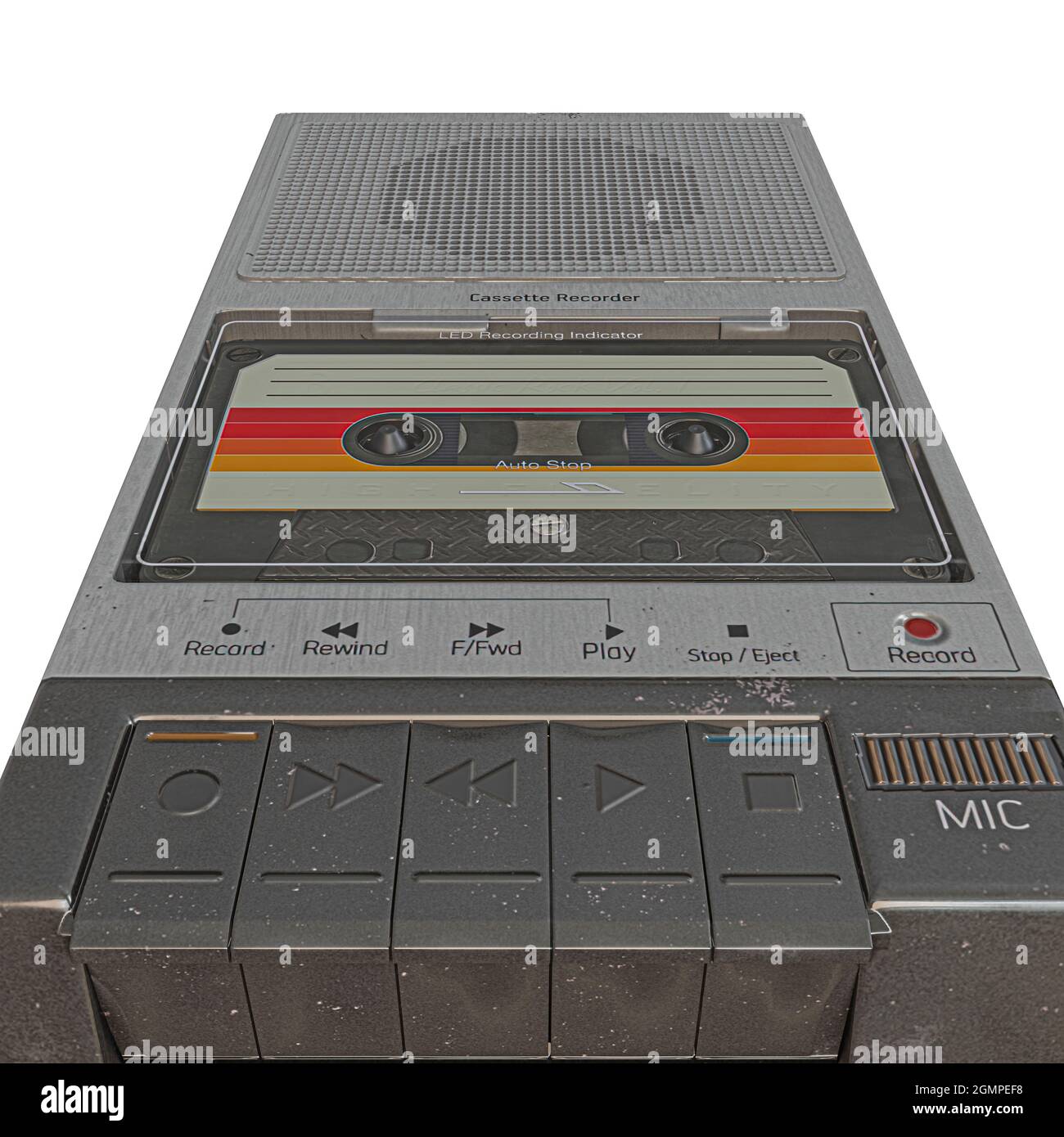 old cassette player isolated on white background 3d illustration Stock ...