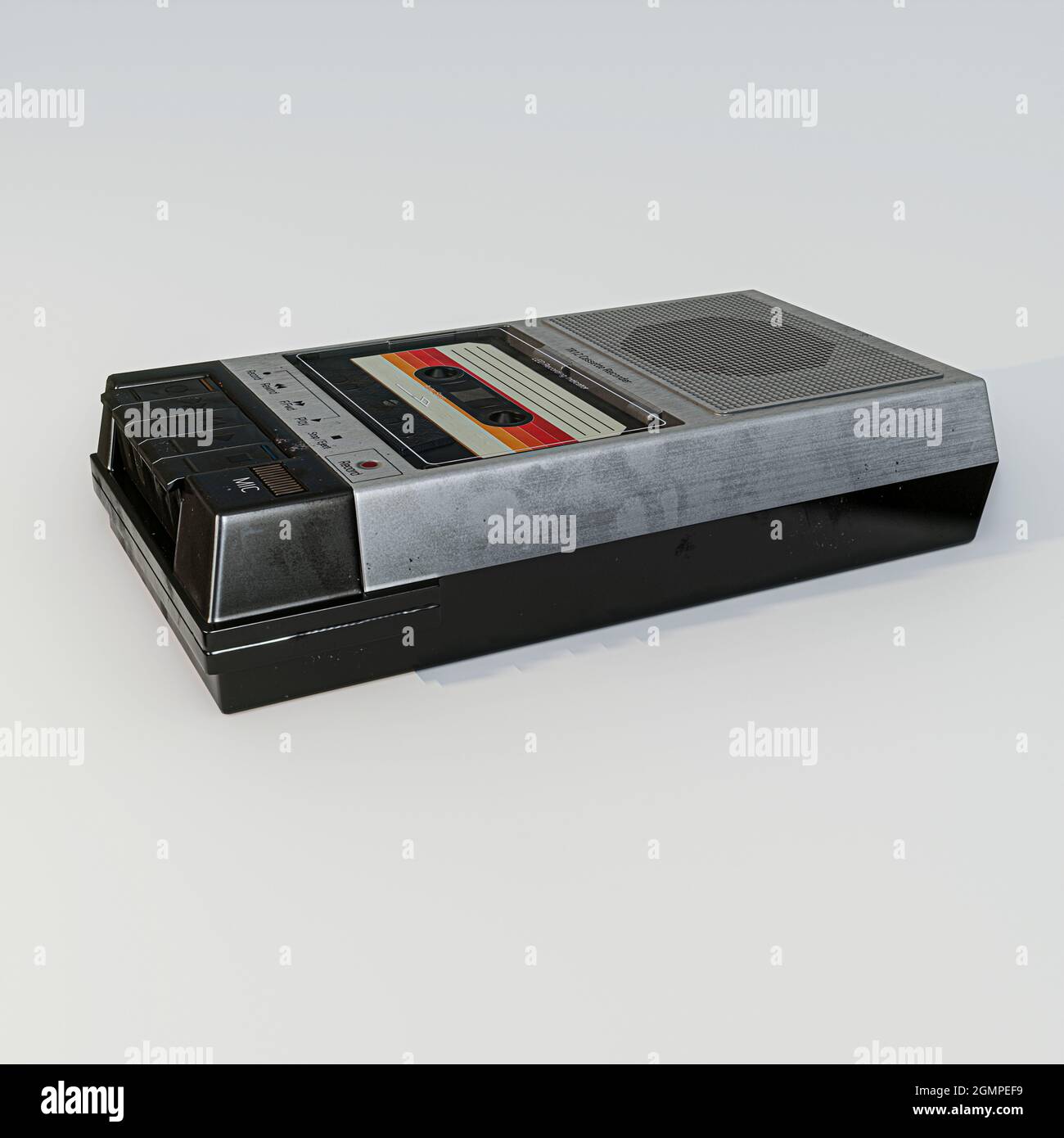 old cassette player isolated on white background 3d illustration Stock ...